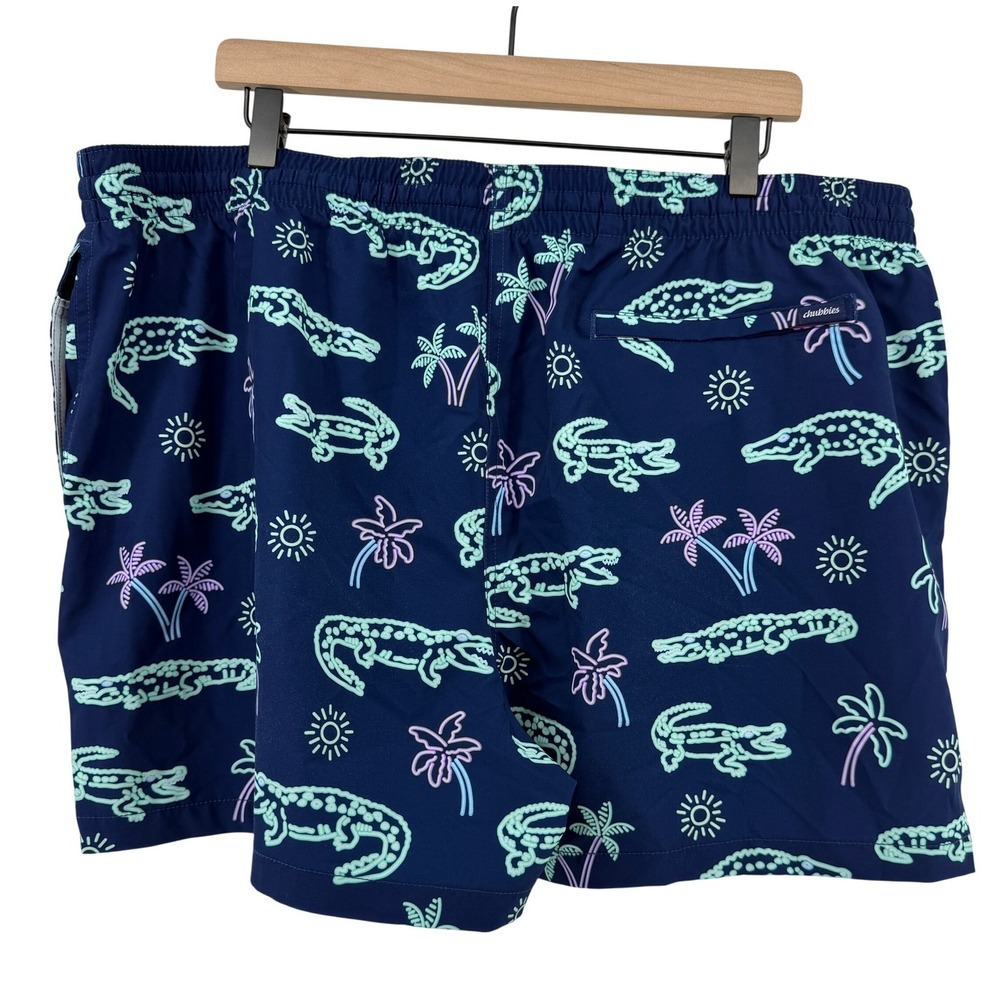 Chubbies Classic Swim Trunk 4" The Neon Glades Navy Men 3XL Alligator Brief Line - Picture 3 of 8